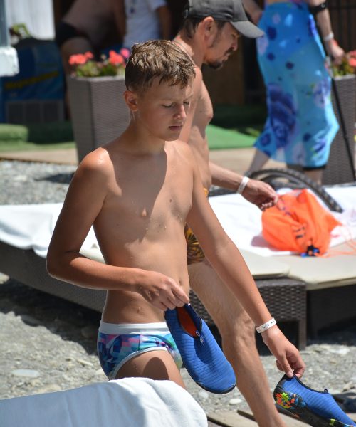 Amazing young teen boy on holiday