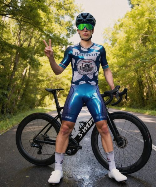 Hot cyclist in spandex